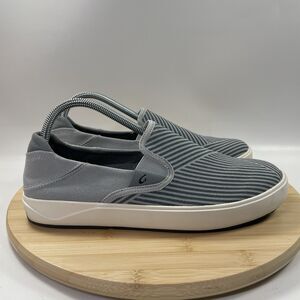 Olukai Lae’ahi Lole Men’s Size 8 Grey Canvas Slip On Shoes Sneakers Preowned